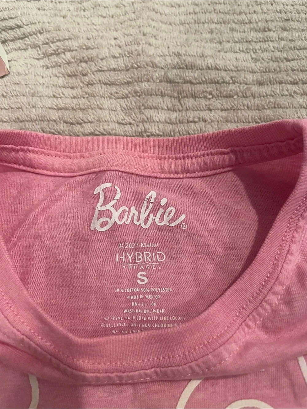 Barbie Pink Graphic Short Sleeve Tee with Doll Print